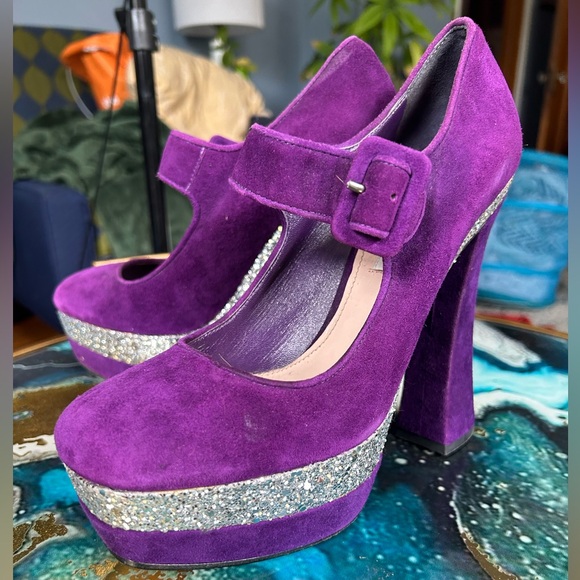 Miu Miu purple suede pumps - Size 8.5. NWT - Picture 1 of 8
